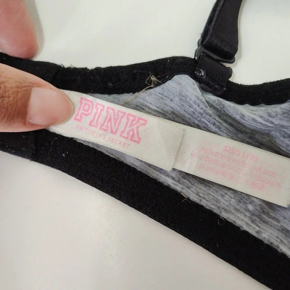 Victorias Secret Wear Everywhere Lightly Lined Bra Women Size 32DD Heather Black - Picture 9 of 10